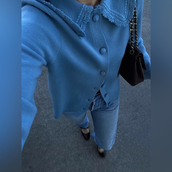 Sézane Bettany Cardigan in Vintage Blue Size M - Picture 5 of 11